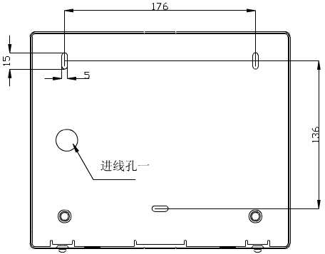 轉(zhuǎn)換開(kāi)關(guān)采用壁掛式安裝，安裝孔位置和安裝孔距