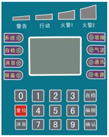 JTY-BK721空氣采樣煙霧探測(cè)器面板布局圖